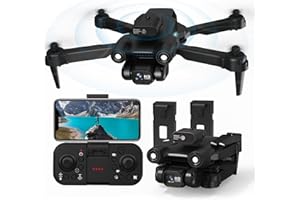 TOLADRONE Drone avec Camera HD 1080P Évitement D'obstacles à 360 Positionnement par Flux Optique Ajustement Motorisé à 90° Drones RC avec 2 Batteries