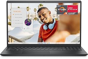 Dell Inspiron 15 3535 Ordenador Portátil de 15.6" FHD (1920 x 1080), AMD Ryzen 5 7520U, AMD Radeon gráfica, 8GB RAM, 512 GB SSD, Windows 11 Home, Teclado QWERTY Español, Negro
