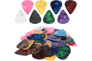 Ptwola 60 sztuk kostki gitarowe kolorowe celuloidowe gitarowe 3 różne grubości 0,46 mm / 0,71 mm / 0,96 mm do gitary basowej, gitary elektrycznej, gitary akustycznej, ukulele