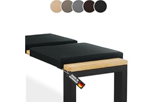‎LYCCE Lycce Bankauflage Klemmkissen 2 Leisten, Sitzkissen Kunstleder schwarz, Banktiefe 37 cm