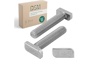 DSM – Hammerkopfschrauben M8 x 70 mm – Edelstahl A2-70, rostfrei – Typ 28/15 – für Montageschienen, Photovoltaik, Solarmodule, PV-Halterungen, C-Profile, Solarmontage und Gewächshäuser, 10 Stück