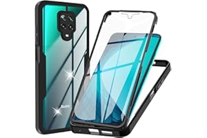 WEICASE Etui do Xiaomi Redmi Note 9 Pro / 9S, przezroczyste, 360 stopni, etui ochronne z wbudowaną ochroną wyświetlacza, odporne na uderzenia, ultracienkie, silikonowe etui na telefon komórkowy do Redmi Note