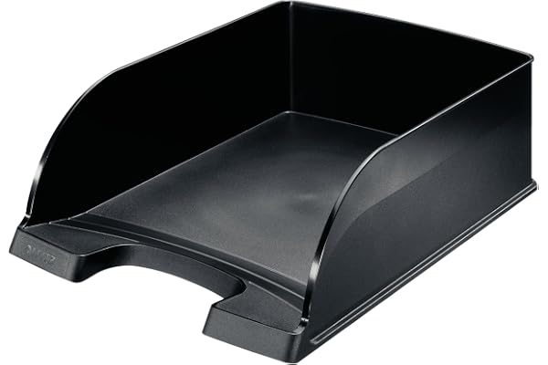 Leitz Corbeille à Courrier A4, Jumbo, Noir, Plus, 52330095 Hauteur 103 mm