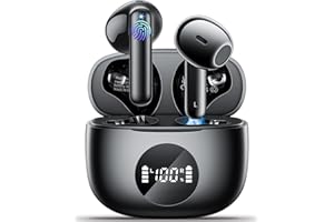 GODYSE Cuffie Bluetooth,Auricolari Bluetooth 5.3 con 4 Mic Cuffie Wireless Bluetooth ENC Cancellazione Rumore HiFi Stereo 40H LED Display IP6 Impermeabili Touch Control Cuffie Senza Fili per Android iOS Nero