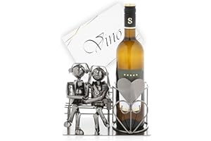 Nordstern Portabottiglie in metallo – regalo di nozze per coppia – regalo per matrimonio, nozze d'argento o nozze d'oro