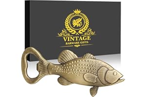 LKKCHER Décapsuleur de bière, cadeau de pêche pour pêcheur, décoration de bar, cadeau d'anniversaire, fête des pères, Noël pour homme, femme, papa, pêcheur, accessoires de bière en bronze avec coffret