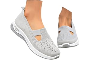 DWEVKEFUL Chaussure Femme - Outdoor Blanche Basket sans Lacet Légère Orthopediques Basquettes Chic Confortable Chaussures de Running Marche Ete Sneakers