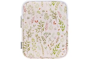 Dadanism 6-7 Pouces Housse Protectrice Pochette Nylon pour 7" Kindle Paperwhite et Kindle Colorsoft Signature Edition, 6" K-indle 11e Gén, Sac de Transport pour K-indle Oasis E-Reader, Feuille Beige