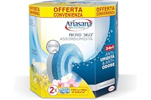 Ariasana Tab Fiori di Campo Bipack 2x450g, Ariasana Aero 360 Ricarica Antiumidità, Cattura umidità dal Profumo Floreale, Ricarica Aero 360 Tab a Lunga Durata, 1 Confezione da 2 Tab