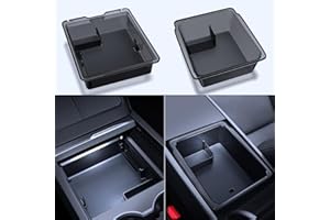 LANTU 2 organizery do konsoli środkowej Tesla Model 3 2024, organizer i podłokietnik, pudełko do przechowywania, półprzezroczyste wzornictwo, z antypoślizgową matą, Tesla Model 3 2024, akcesoria