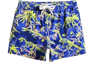 MaaMgic Bañador Niño Pantalones Cortos Playa Ropa de Baño Secado Rápido Interior de Malla Shorts de Natación Bañadores Niño 4-Vía con Elasticidad Camaleón