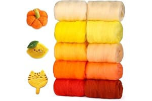 DEUDY 10 Colori da 15 Grammi Lana per Infeltrimento, Set di Lana di Pecora, Lana per infeltrimento, Lana per Infeltrire per infeltrimento Forniture Artigianali Fai-da-Te Principianti (Autunno)