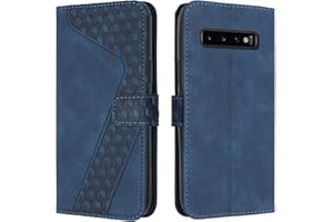 OKZone Cover per Samsung Galaxy S10, Custodia in Pelle Samsung S10, Antiurto Cover a Libro Galaxy S10 Magnetica Portafoglio Folio PU Pelle Flip Protettiva Caso con Wallet Case Cover (Blu)