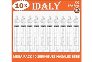 IDALY MEGA PACK 10 Seringue Nasale Bebe - Mouche Bebe - Remplace Les Pipette Nez Bébé - Avec Embout Seringue Nasale Bebe En Silicone Souple - Irrigateur Réutilisable. Liste De Naissance Bébé Recherche.