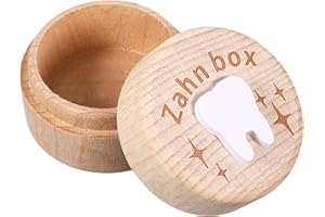 YUUCHORINGEE Zahndose Milchzähne Mädchen Jungen, Milchzahndose Mädchen Jungen 3D-Design Zahndose aus Holz, die kleine Zahnbox als Schatzkiste für Wackelzähne, Taufgeschenk oder Geburtstagsgeschenk für Kinder