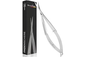 Schwertkrone Ciseaux à Broder Courbés Professionnels 11,5 cm - Acier Inoxydable, Idéal pour Couture, Travaux Manuels et Pêche à la Mouche