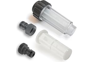 MI:KA:FI Wasserfilter | für Hochdruckreiniger, Gartenpumpe, Gartenbewässerung, Wohnmobil | ¾ Zoll Anschluss | passend zu Kärcher 4.730-059.0 (inkl. Ersatzsieb und Adapter, 1x Filter)