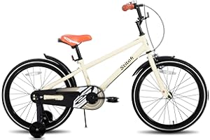 STITCH Vélo d'enfant 14/16/18/20 Pouces pour Filles et garçons de 3 à 13 Ans, vélo d'enfant 14/16/18/20 Pouces pour garçons avec stabilisateurs (Rose, Beige, Bleu, Argent, Vert)