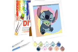 LAISU Malen Nach Zahlen mit Rahmen Leinwand Pinseln Acrylfarben für Kinder, Junior und Erwachsene Anfänger, 20x20cm Kleine DIY Cartoon Painting by Numbers Basteln Set für Jungen Mädchen ab 6 Jahre