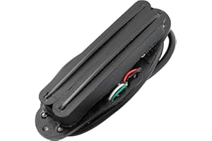 Musiclily Hot Rails Céramique Micro Humbucker Format Simple Bobine pour Guitare électrique Fender Strat Squier, Noir avec Rail Noir