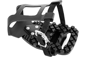 VENZO Bike Bicycle Toe Clips Cage Indoor Exercise Spin Bike Pedal Adapters - Compatible With Peloton Delta Bike Pedals - Convert Look Delta Pedals to Toe Clip Straps - Ride with Sneakers