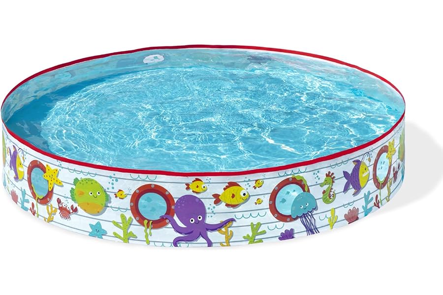 Bestway 55029 Paddling Fill N Kids Garden Pool with Fun Fish Print, Multicolor, 1.52 m x 25 cm