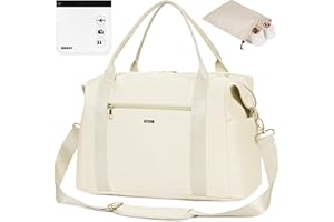 WANDF Bolsa de Cabina 40x20x25 para Ryanair Airlines Bolsa de Viaje Debajo del Asiento con Bolsa aprobada por la TSA de un Cuarto galón y Bolsa para Zapatos Equipaje Mano (Blanco 20L)