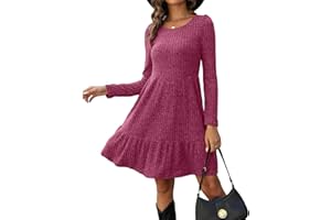 Zetieny Jumper Dress for Women Tunic Dress Ladies Long Sleeve Winter Dress UK Knitted Dress for Leggings