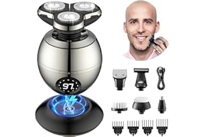 ETENTOUS Electric Razor for Men, 2025 Upgrade Electric Shavers Cordless Rechargeable 3D Shaver for Men, Wet/Dry Mens Shaver, Waterproof Electric Razor Grooming Kit - Silver