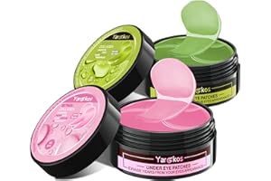 MIFELOY 2 Packs 60 Pcs Under Eye Patches, Pink+Green, 30 Pairs Women Undereye Mask for Puffy Eyes Dark Circles Treatment, Beauty Skin Care, Men Collagen Gel Pads Hydrating for Eye Bags Puffiness Wrinkle