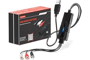 DriverGenius AudioXfer Carte Capture Audio USB2.0 - Capturez Audio de Cassettes/vinyles/MD Via 3,5 mm/RCA pour Passionnés de Musique et Podcasteurs | Compatible PC, Mac et Linux (2 Pièce/Paquet)