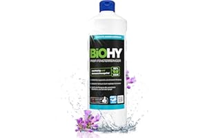 ‎BIOHY BiOHY Profi Fensterreiniger (1l Flasche) | Glasreiniger Konzentrat | für Fenstersauger geeignet | streifenfreie Reinigung von Glas-, Fenster- & Spiegelflächen | ideal für Haushalt & Auto