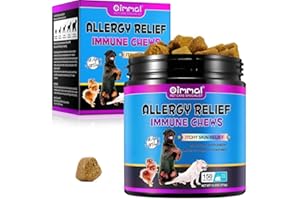 CARO ORGANICS Dog Allergy Relief Chews for Dogs 150pcs Soft Chews Itch Immunity Treats for Dog Soothe Itchy Paws, Eyes, Ears, Skin Supports Seasonal Itching and Allergies Relief, Licking, Scratching. Duck Flavor.