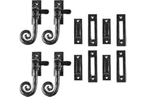 Hammer and Tongs - Curly Tail Window Fastener - Left Handed - W45mm x H115mm - Black - Pack of 4