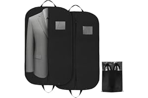 Livdouyu 2 Stück Kleidersäcke mit Schuhbeutel, 120 x 60cm Kleidersack mit Reißverschluss Wasser Staubdichter Kleidersäcke Faltbarer Staubschutz zur Aufbewahrung Kleiderhülle für Kleider Hemden