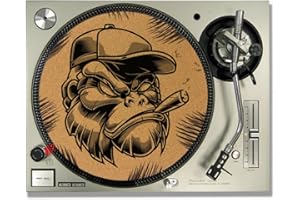 IDYD Smoking Gorilla CORK DJ SLIPMATS/Turntable SLIP MATS - Vinyl