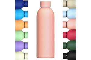 MI KO MI KA Botella de Agua de Acero Inoxidable Reutilizable | Hermética y Térmica | Sin BPA | Isotérmica, Mantiene Frio 24H y Calor 12H. Doble Pared al Vacío a Prueba de Fugas (750ml, Salmón)