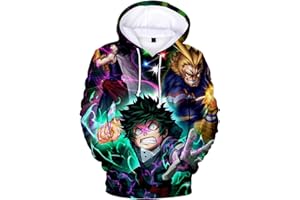 YIMIAO Niño Niña My Hero Academia Anime Sudadera con Capucha Impresión 3D Hombre Hoodie Ropa Deportiva Pullover