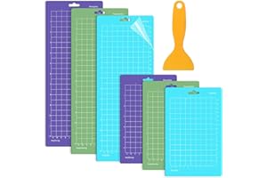 TOTSUN Cutting Mat for Cricut 6pcs Cutting Mats for Card Making Variety Adhesive Sticky Standardgrip Non-Slip (3 Pcs Long Cutting Mat 12x4.48Inch,3 Pcs Mini 6.5x4.48Inch)