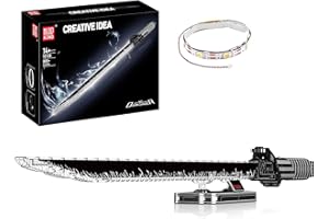 Mould King 10138 Modelo técnico de Espada, 885 Piezas Juego de Bloques de construcción como Regalo, Juguete de Armas, Modelo de Bloques con iluminación y Soporte