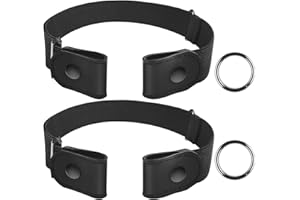 Firschoie 2 Stücke Schnallenfreier Verstellbarer Gürtel, Elastischer Gürtel für Damen oder Herren, Unsichtbarer elastischer Gürtel ohne Schnalle für Jeans Hosen, Kleider (Schwarz)