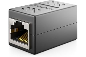 deleyCON 1 Stycke RJ45 Koppling (1000 Mbit) Gigabit LAN-Kabel Förlängningskabel Ethernet Adapter Anslutningsdon Kompatibel me