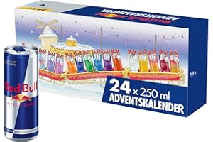 Red Bull Calendrier de l'Avent 2025 – Palette de 24 canettes – Boissons aux goûts différents, avec et sans sucre et calories, jetable (24 x 250 ml)