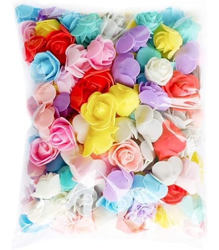 MWOOT 144 Fleurs Artificielles Bleues - Mini Roses Mousse 2.5 Cm | Décoration DIY Mariage, Fête