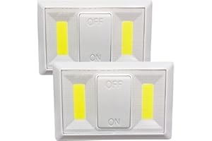 Jandei – Pack 2x Luces Nocturnas LED 110-120 Lúmenes. Iluminación Auxiliar de Pasillo, Dormitorio, Salón, Cocina, Armario - Funcionan con Pilas AAA no incluidas (ON/OFF)