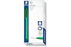 STAEDTLER 4320 M-5 Stick Rainbow - Penna a sfera, confezione da 10, colore: Verde