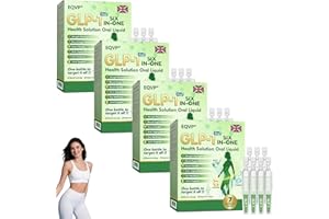 JILEON EQVP GLP-1 Six-in-One Health Solution Oral Liquid, Advanced GLP-1 Oral Liquid, Multi-Action GLP1 Oral Solution, Natural EQVP GLP1 Six in One Oral Solution for All Men and Women (4 Pack)