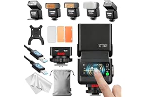 Godox iT32 TTL Flash con Trigger X5C per CANON, Wireless 2.4GHz HSS 1/8000s,Touchscreen & LED, Batteria Integrata, Compatibile con Canon EOS R RP R5 R6 R7 R8 R10 R100 R5 Mark II R6 Mark II 90D M50 M3