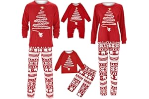 BAUENIEROY Family Christmas Pyjamas Set Fashion Mens Womens Printed Xmas Matching Pyjama Kids Comfortable His and Hers Pjs Family Cartoon Cute Boys Girls Matching Christmas Pj