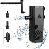 Hygger Inner Filter for Aquarium, 220L/H 3W Turtle Filter Adjustable Water Flow, Filter for Aquarium up to 20-40 Litres